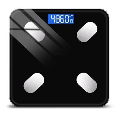 China Desktop Black Color 28*28cm Body Fat Scale Smart BMI Measure Digital Household Scale 180kg for sale