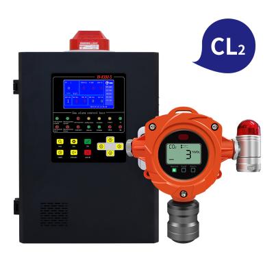 China 0-100Ppm Industrial Gas Leak Detector Fixed Chlorine Gas detector for sale