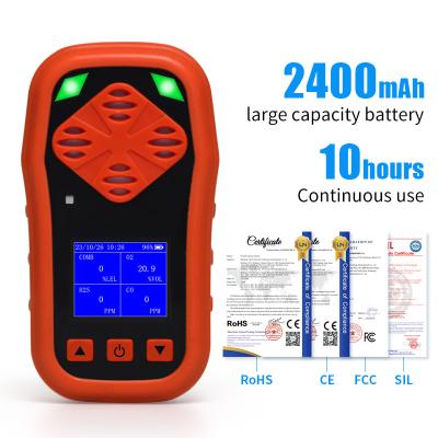 中国 YA-CDX4 パーソナルガス検出器 H2S O2 CO LEL 4 ガスポータブルガススニッファー漏れ検出器 販売のため