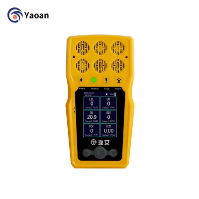 China CE ATEX 6 en 1 detector portátil de gases CO CO2 H2S CL2 NH3 CH4 NO2 H2 detector de gases múltiples en venta