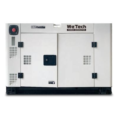 China Wetech brand 12kw silent type water cooled super generator 15kva diesel generator set for sale WT-12GF for sale