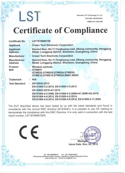 CE - Crown Tech Electronic Corporation