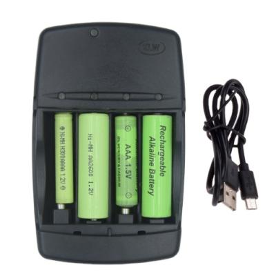 China AA AAA ninh nicd alkaline lifepo4 battery USB independent slot ultra-fast charging universal battery charger for AA AAA NI-MH Ni-CD Alkaline Lifepo4 Battery for sale