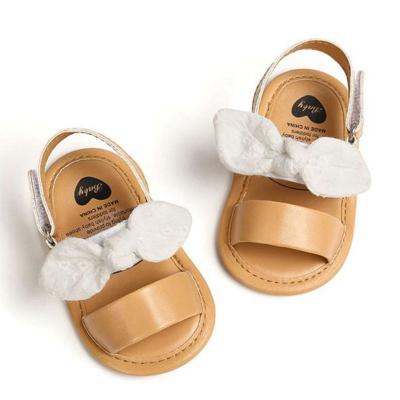 China Summer Flat High Quality Multicolor Optional Leather Non-slip Sandals Cute Bow Baby Sandals for sale