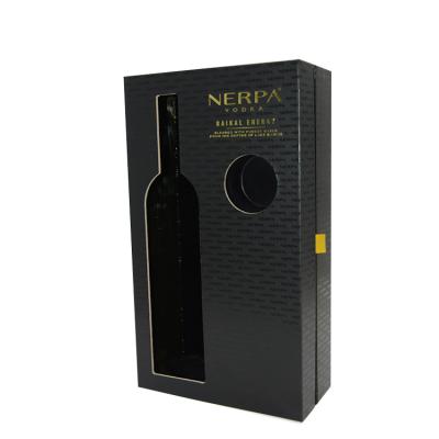 China Handmade Custom Luxury Cardboard Single Red Wine Bottle Gift Wrapping Paper Box for sale