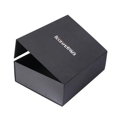 China Disposable Custom Simple Black Magnetic Foldable Clothing Gift Box Clothing Paper Box Design Fashion Logo Printed for sale