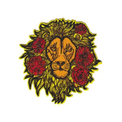 China Low MOQ Viable Iron On Embroidery Flower Patch For Jeans Heat Cut Custom Embroidered Clothes Logo Badge for sale