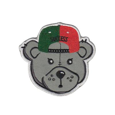 China Sustainable Cute Animals Logo Custom Fake Bear Patches Embroidery For Money Bag for sale