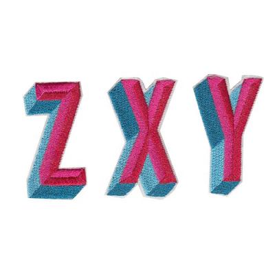 China Custom Workable Embroidery Word Applique Embroidered Patches Alphabet Beaded Embroidery Letter Patch for sale