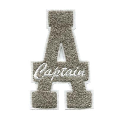 China Viable Custom Design 3D Letter Logo Garment Alphabet Embroidery Chenille Patch For Denim Jacket for sale