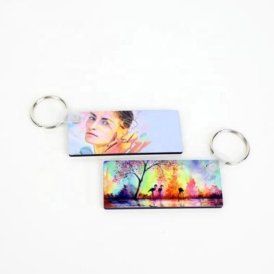 China Eco - Friendly Custom Design Printable Wooden Promotional Keychain Sublimation Masks MDF Key Chain for sale