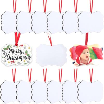 China Eco-Friendly White Pendants Double Sided Sublimation Lot 15pieces MDF Image Ornament Benelux Personalized Christmas Decorations for sale