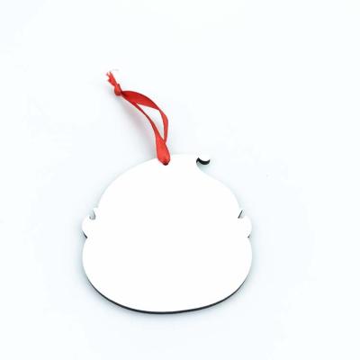 China Eco-friendly Thermal Transfer MDF Christmas Tree Decoration Ornaments Sublimation White Christmas Gnome Ornament Decor for sale