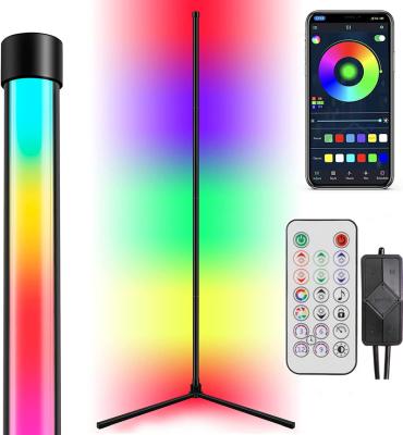 China High Quality Modern Nordic Led Corner Tripod Phone Holder Classic Color Changing App Smart Floor Lamp for sale