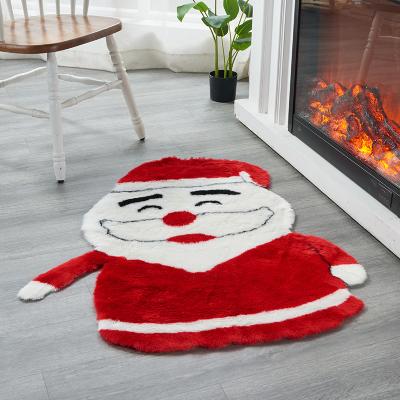 China Washable High Density Animal Skin Long Hair Christmas Sheep Synthetic Fur Rug Rug for sale