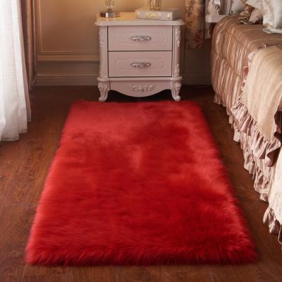 China Shag Washable Faux Fur Area Rug For Living Room Black Carpet Bay Window Mat Carpet Super Fluffy Floor Mat for sale