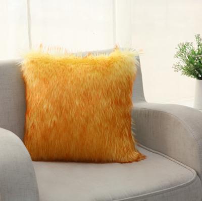 China Anti-static Faux Fur Plush Pillow Stuffed Plush Pillow For Living Room Long Down Pillow for sale