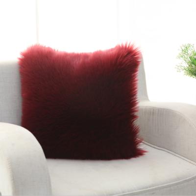 China Decorative Faux Lamb Fur Wool Square Anti-Static Tile Cushion Pillow For Living Room Bedroom Car for sale