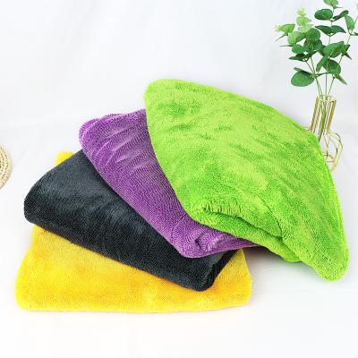 China Home Hotel Kitchen Car Cleaning Wholesale Seamless Double Side Looped Microfiber Twist Drying Towel Car Wash Towel for sale