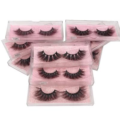 China Long Natural Dropshipping Dolly Lashes Extensions Wholesale 20mm Mink Strip Fluffy Mink Eyelashes With Box for sale