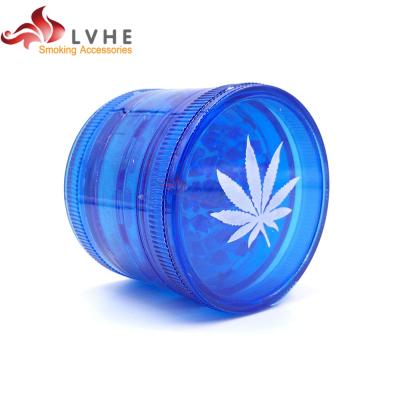 China T006GP LVHE 60MM 5 Parts Plastic Smoke Accessories Grade Big Plastic Crusher for sale