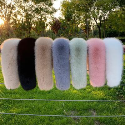 China Wholesale Coat Size Faux Fox Fur Collar Collar Large For Parkas Coat Hood Decor Fake Fur Collar Winter Warm Scarf Hat High Quality Winter A for sale