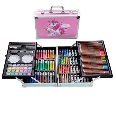 China Aluminum Box 145 Pieces Pastel Wooden Painting Art Oil Rainbow Supplies Customized Professional Drawing Set For Kids for sale