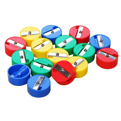 China Wholesale Cute Round Shape Plastic Cheap High Quality Double Hole Pencil Sharpeners For Kids for sale