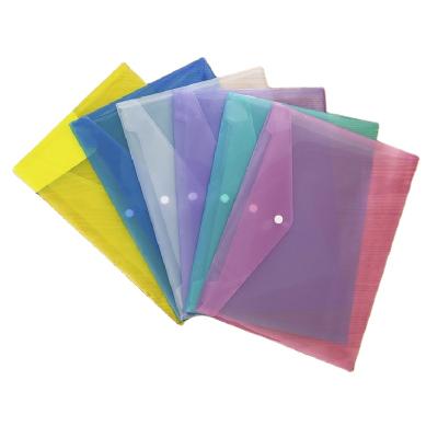 China PP Plastic Expanding Folders Accordion Button Type POLY With Handle And Cloth Edge Folder Bag for sale