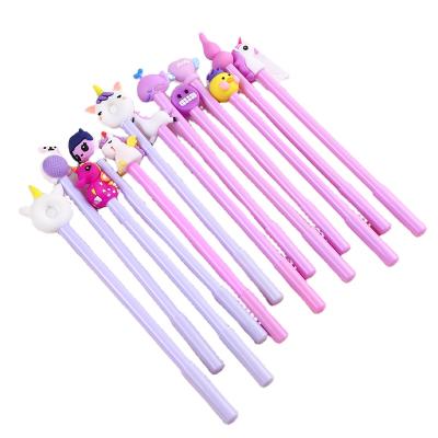 China New Stationery Mix Shape Cartoon Gel Pen Kids Fun Office Normal Creative Silicone Pen Black Gel Pen for sale