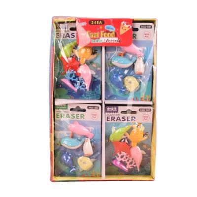 China Promotional Cartoon Rubber Animal Creative Stationery Eraser Ocean Children Eraser School Students Gift Animal Eraser for sale