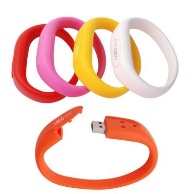 China Custom Silicone Silicone Slap Wristband Usb Memory Sticks Usb 2.0 / 64gb 32gb 16gb Wristband USB Flash Drive for sale