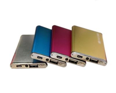 China Ultra Thin Portable Charger 4000Mah 5000Mah Aluminum Alloy Power 4000mAh Portable Bank/Portable Wholesale Bulk Cheap Price Li-polymer for sale