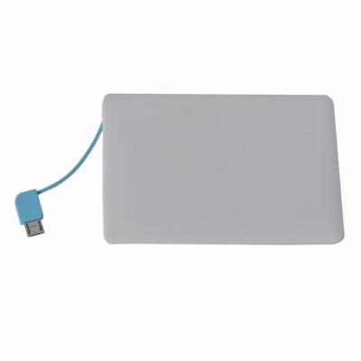 China Portable custom mobile power bank 3000mah with cable storage credit card power bank for sale