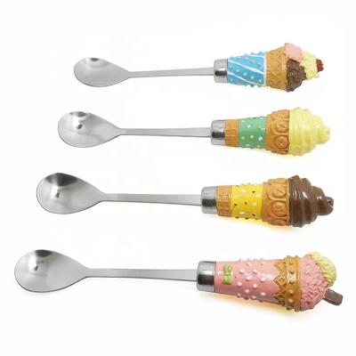 China UJ-CL019 Sustainable Food Grade Stainless Steel Spoon With Ice Cream Handle for sale