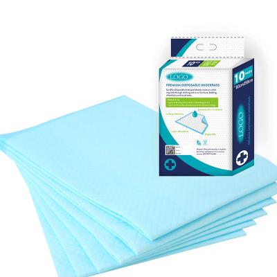 China Adult 60x90 Super Absorbent Cheap Price Blue Size CE MSDS Plain Weave Large Medical Under Pad Disposable Underpads for sale