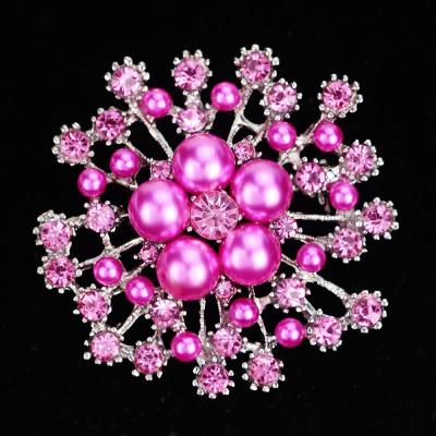 China Trendy Rhinestone Pearl Snowflake Brooch For Women Baroque Elegant Trendy Brooches Pins Party Wedding Gifts for sale