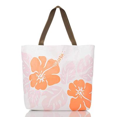 China PORTABLE Tote Bag High Quality Splash-Proof Eco-Friendly Waterproof Reversible Flowers Tote Bag With Custom Printed Logo for sale