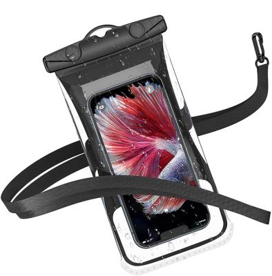 China Custom Logo Shockproof Waterproof Stand Bag Water Proof PVC Bag Mobile Phone Case Mobile Phone Bag Cell Phone Case Pouch with Lanyard Strap for sale