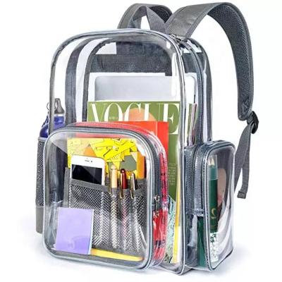 China Outdoor School Clear Clear PVC Bag Custom Waterproof Travel PVC Backpack Clear Transparent Bag For Kids for sale