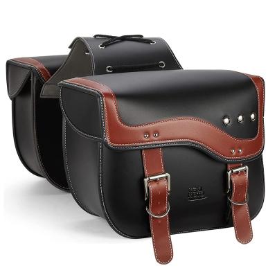 China Modern Waterproof Side Saddle Bags Universal Motorbike Motorcycle Accessories Leather Saddlebags for sale