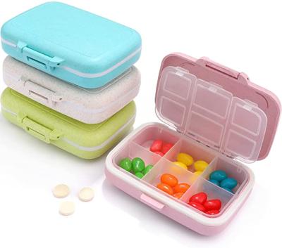 China Hot Selling Custom Logo Plastic Two-in-one Multifunctional Pill Case Six Compartment Medicine Pill Box for sale