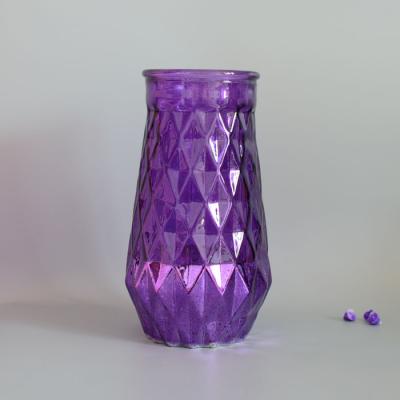 China Vintage Home Style Decoration Glass Vase Spraying Colorful Tall Flower Glass Vase for sale