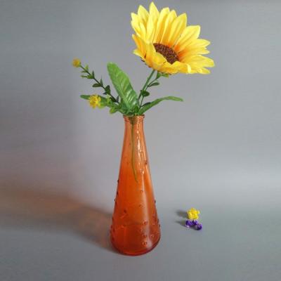 China Home Cheap Thin Glass Eiffel Tower Small Clear Mouth Decoration Glass Vase For Flower Arrangement for sale