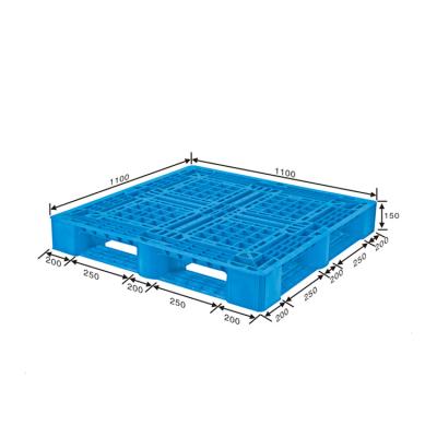 China Low Price 100% Virgin PP/HDPE Material Guaranteed Quality Storage Shelf PP Blue Heavy Duty Plastic Pallets for sale