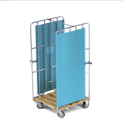 China Corrosion Protection Warehouse Detachable Logistic Storage 2 Side Door Side Panel Assemble Steel Rolling Trolley Roll Container for sale