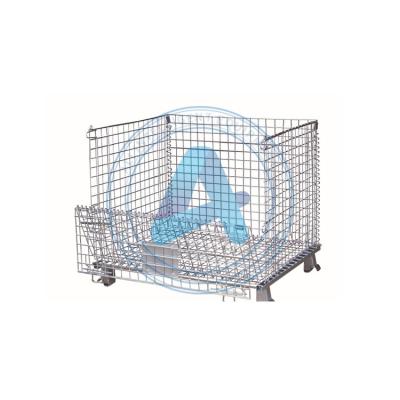 China Stackable Galvanized Wire Mesh Logistics Transport Warehouse Factory Wholesale OEM Odm Metal Container Cage for sale