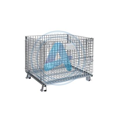 China High Quality Durable Logistics Transport Warehouse Hot Dip Galvanized Medium Metal Mesh Storage Cage Rolling Container for sale