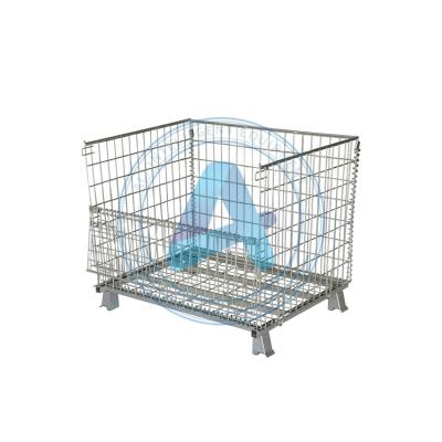 China Collapsible Galvanized Metal Hot Dip Storage Cage Cargo Security Container Forklift Warehouse Logistics Transport Warehouse for sale