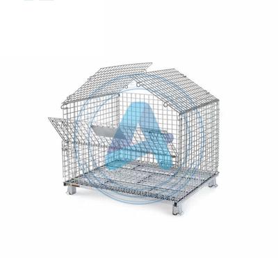 China Custom Galvanized Type 50*50 New Storage Steel Wire Logistics Warehouse Transport Storage Cage Galvanized Standard Cage for sale